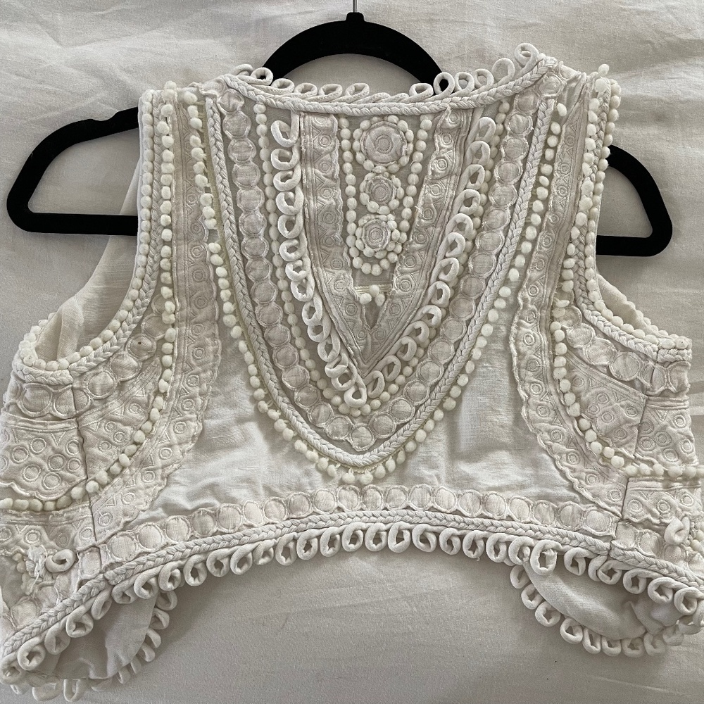Anthropologie - Ranna Gill Embellished White Vest
